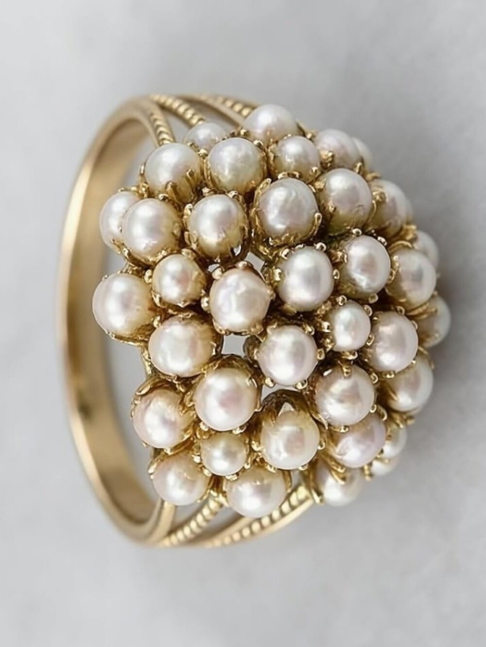 Cluster Pearl Statement Ring - White Pearls - Picture 15 of 16